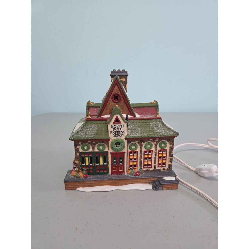 Dept. 56 North Pole Series "North Pole Express Depot" Retired - COMES WITH LIGHT